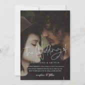 Eenvoudige & elegante bakstenen overlay foto bruil kaart (Voorkant)