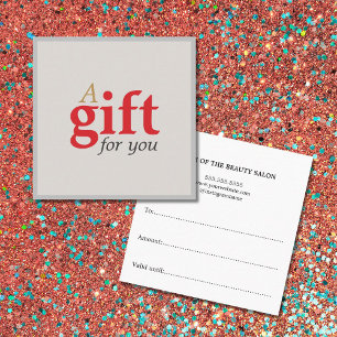Eenvoudige elegante Beauty Salon Gift Kaart Vierkante Visitekaartje