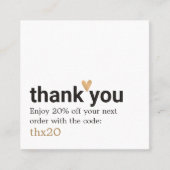 Eenvoudige elegante bedankkaart Coupon (Voorkant)