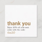 Eenvoudige elegante bedankkaart Coupon (Voorkant)