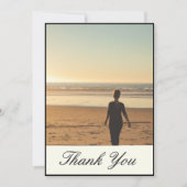 Eenvoudige elegante begrafenis persoonlijke foto b bedankkaart (Voorkant)