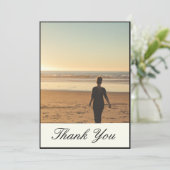 Eenvoudige elegante begrafenis persoonlijke foto b bedankkaart (Staand voorkant)