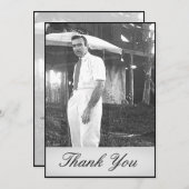 Eenvoudige elegante begrafenis zwart-wit bedankt (Voorkant / Achterkant)