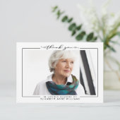 Eenvoudige elegante begrafenisfoto bedankkaart (Staand voorkant)