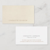 Eenvoudige elegante beige bruine platte profession visitekaartje (Voorkant / Achterkant)