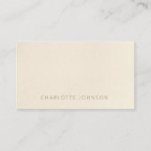 Eenvoudige elegante beige bruine platte profession visitekaartje (Voorkant)