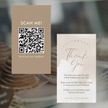 Eenvoudige Elegante Beige Laat een Review QR Code
