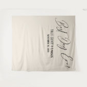 Eenvoudige elegante beste dag ooit crème foto acht wandkleed (Voorkant (horizontaal))