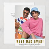 Eenvoudige elegante beste vader ooit | Vaderdag fo Feestdagenkaart (Voorkant / Achterkant)