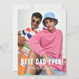 Eenvoudige elegante beste vader ooit Vaderdag fo Feestdagenkaart