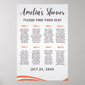 Eenvoudige Elegante Bewerkbare Bruidsdouche Zitpla Poster (Voorkant)