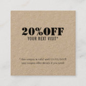 Eenvoudige Elegante Black Kraft Beauty Coupon (Voorkant)