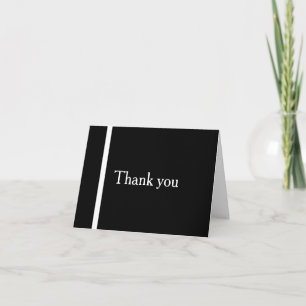 Eenvoudige Elegante Black & White bruiloft dank u Bedankkaart