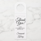 Eenvoudige Elegante Black & White bruiloft dank u Flessenhanger (Voorkant)