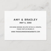 Eenvoudige, elegante Black White Wedding Accommoda Informatiekaartje (Achterkant)