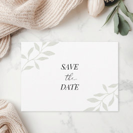 Eenvoudige Elegante Bladerfoto Huwelijk Opslag de Save The Date