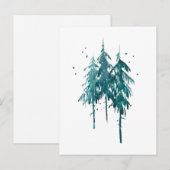 Eenvoudige elegante blauw-groene Waterverf pijnbom Briefkaart (Voorkant / Achterkant)