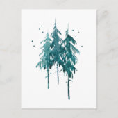 Eenvoudige elegante blauw-groene Waterverf pijnbom Briefkaart (Voorkant)