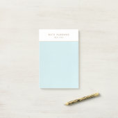 Eenvoudige, elegante, blauw lederen randlaptop post-it® notes (Op bureau)