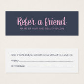 Eenvoudige Elegante Blauw Roze Verwijzende Kaart (Voorkant /achterkant)