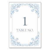 Eenvoudige elegante blauw-witte chique  rand kaart (Voorkant)