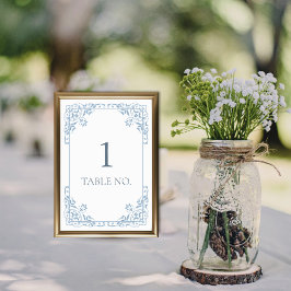 Eenvoudige elegante blauw-witte chique  rand kaart