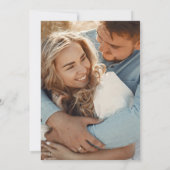 Eenvoudige Elegante Blauwe Bloemrijke Script & Fot Save The Date (Achterkant)