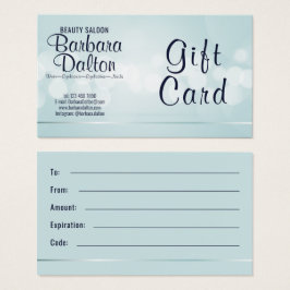 Eenvoudige Elegante Blauwe Bokeh Gift Kaart