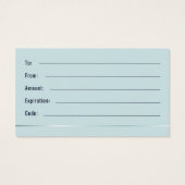 Eenvoudige Elegante Blauwe Bokeh Gift Kaart (Achterkant)