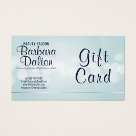 Eenvoudige Elegante Blauwe Bokeh Gift Kaart