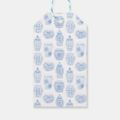 Eenvoudige Elegante Blauwe en Witte Huwelijksdouch Cadeaulabel (Achterkant)