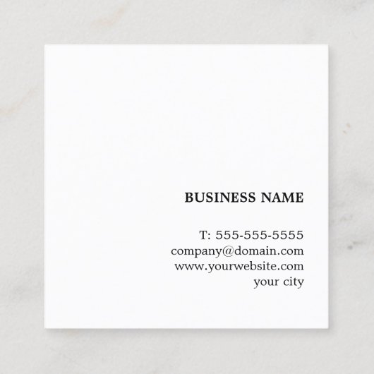 Eenvoudige Elegante Blauwe Faux Gouden Streep Cons Vierkante Visitekaartje (Achterkant)