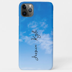 Eenvoudige Elegante Blauwe Hemel Typografie Naam Case-Mate iPhone Case