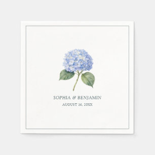 Eenvoudige Elegante Blauwe Hortensia Trouw Servet