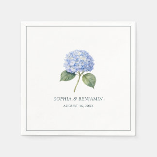 Eenvoudige Elegante Blauwe Hortensia Trouw Servet