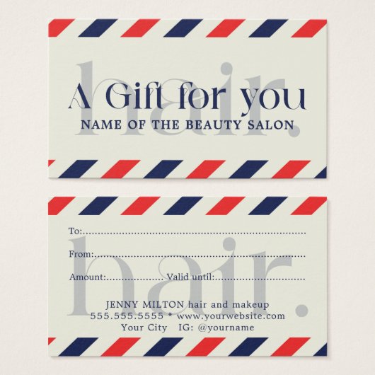 Eenvoudige Elegante Blauwe Rode Gift Schoonheid Visitekaartje (Voorkant /achterkant)