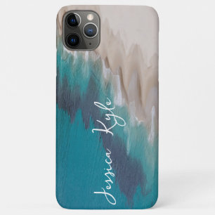 Eenvoudige Elegante Blauwe Strand Typografie Naam Case-Mate iPhone Case