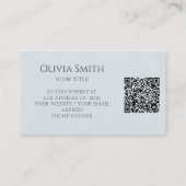 Eenvoudige Elegante Blauwe Strik QR Code Visitekaartje (Achterkant)