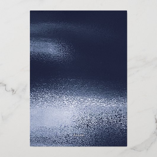 Eenvoudige elegante blauwe verloopbalk Mitzvah - G Folie Uitnodiging (Achterkant)