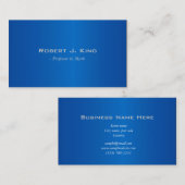 Eenvoudige, elegante blauwe visitekaartjes (Voorkant / Achterkant)