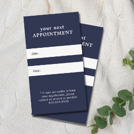 Eenvoudige Elegante Blauwe Witte Schoonheid Afspra Afsprakenkaartje