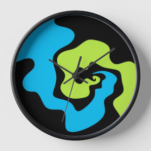 Eenvoudige elegante blauwe zwarte Abstracte vormen