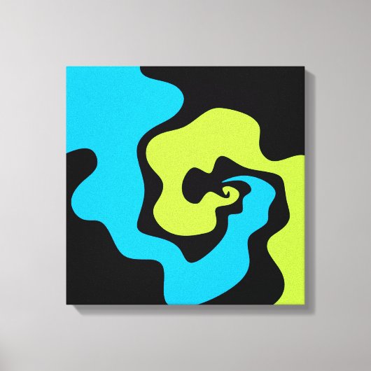 Eenvoudige elegante blauwe zwarte Abstracte vormen Canvas Afdruk (Voorkant)