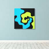 Eenvoudige elegante blauwe zwarte Abstracte vormen Canvas Afdruk (Insitu (Houten vloer))