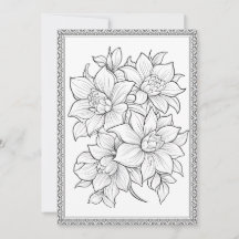 Eenvoudige Elegante Bloem Kleur Je Eigen Wenskaart