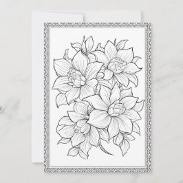 Eenvoudige Elegante Bloem Kleur Je Eigen Wenskaart Bedankkaart