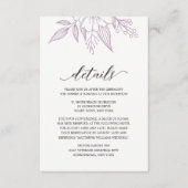 Eenvoudige Elegante Bloemen Bruiloft Lavendel Paar Informatiekaartje (Voorkant)