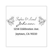 Eenvoudige Elegante Bloemen Bruiloft Retouradres Rubberstempel (Afrduk)
