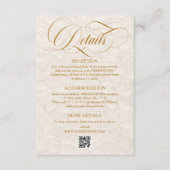 Eenvoudige Elegante Bloemen Ivoor Wedding Details Informatiekaartje (Voorkant)