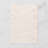 Eenvoudige Elegante Bloemen Ivoor Wedding Details Informatiekaartje (Achterkant)